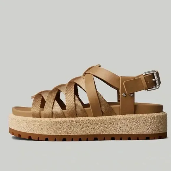 NIB Rag & Bone Park PlatformFisherman  Sandals Color Biscotti Size 10 / 40 - Picture 4 of 10